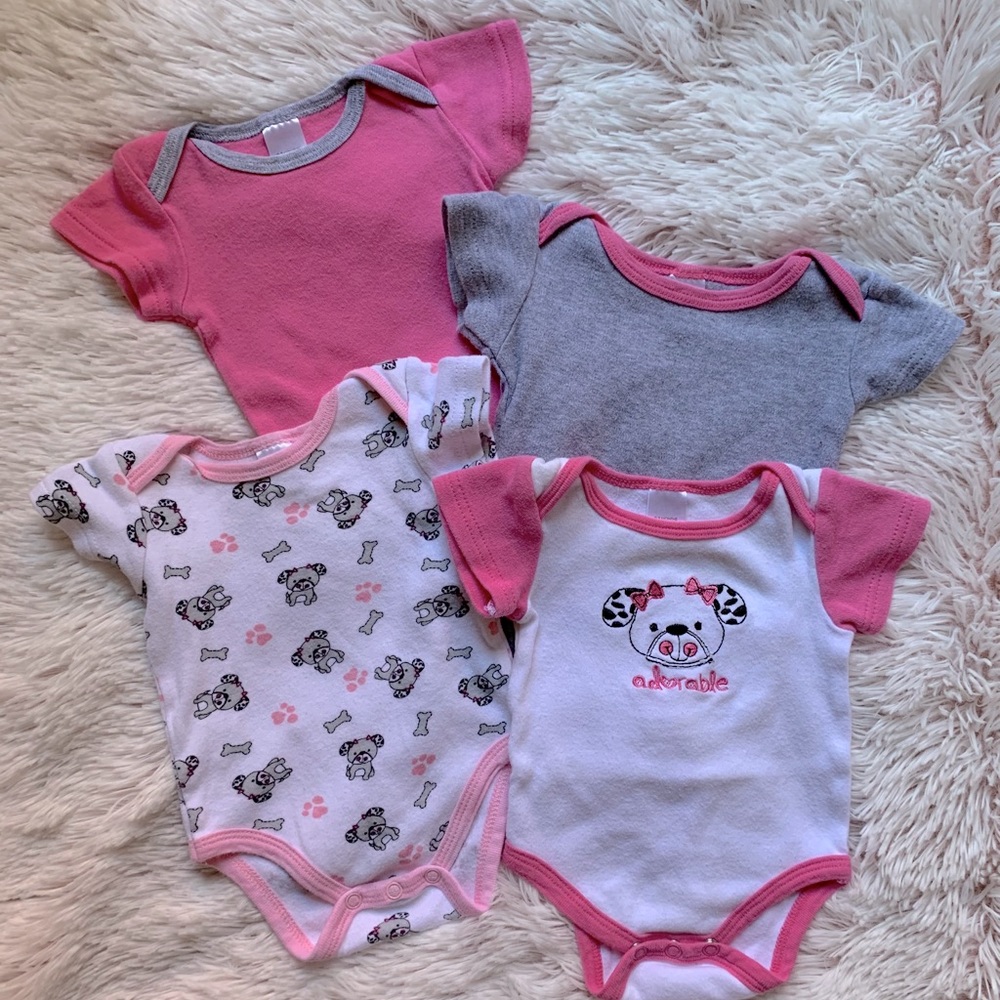 4 Pk Baby Girl Dog Onesies!
